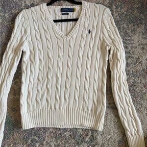 Polo by Ralph Lauren Cream V-Neck Sweater